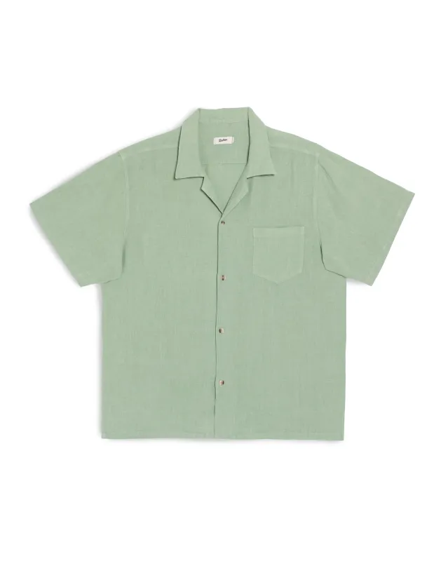 Sage Linen Camp Shirt made by Bather
