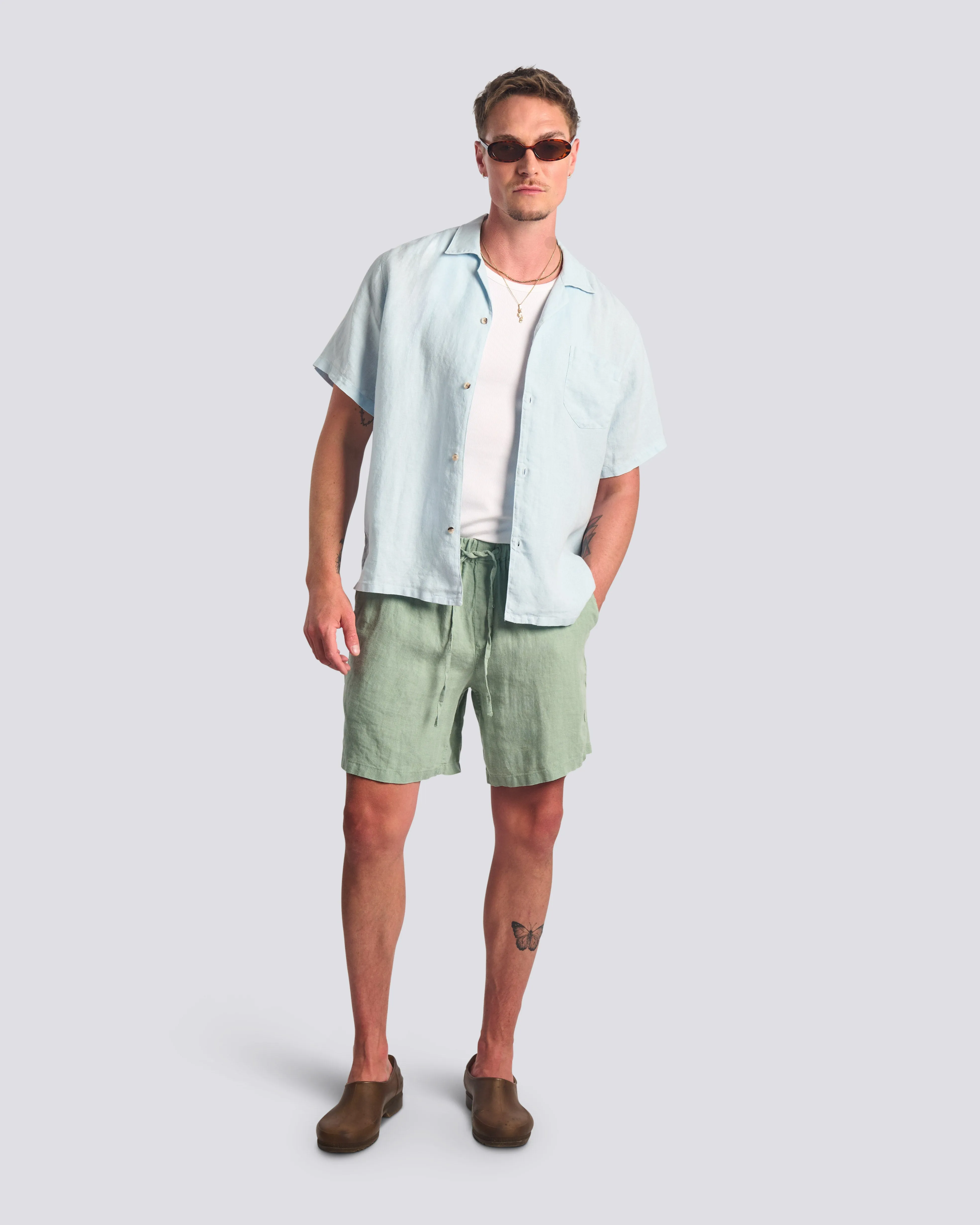 Sky Linen Camp Shirt sold by Bather product image thumbnail 2