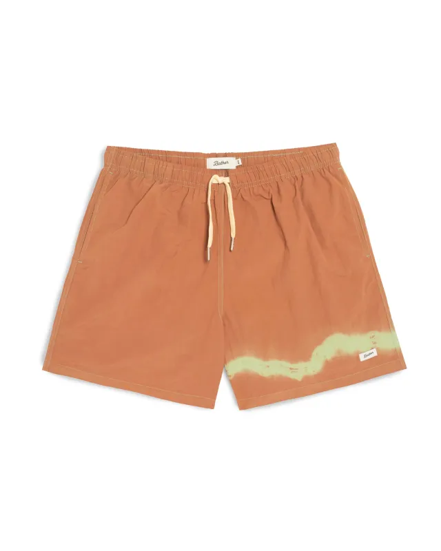 Over Dyed Madder Blue Swim Trunk made by Bather