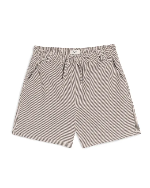 Espresso Pinstripe Leisure Short made by Bather