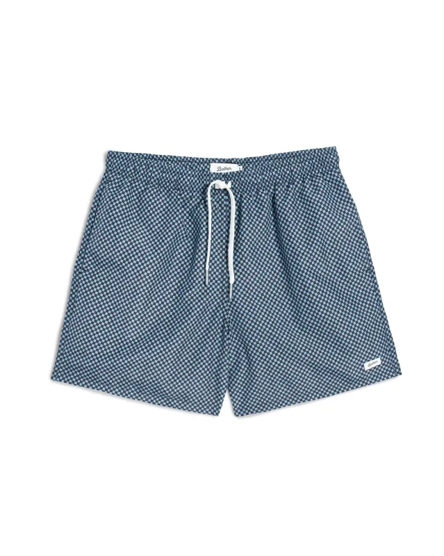 Stone Checker Swim Trunk made by Bather