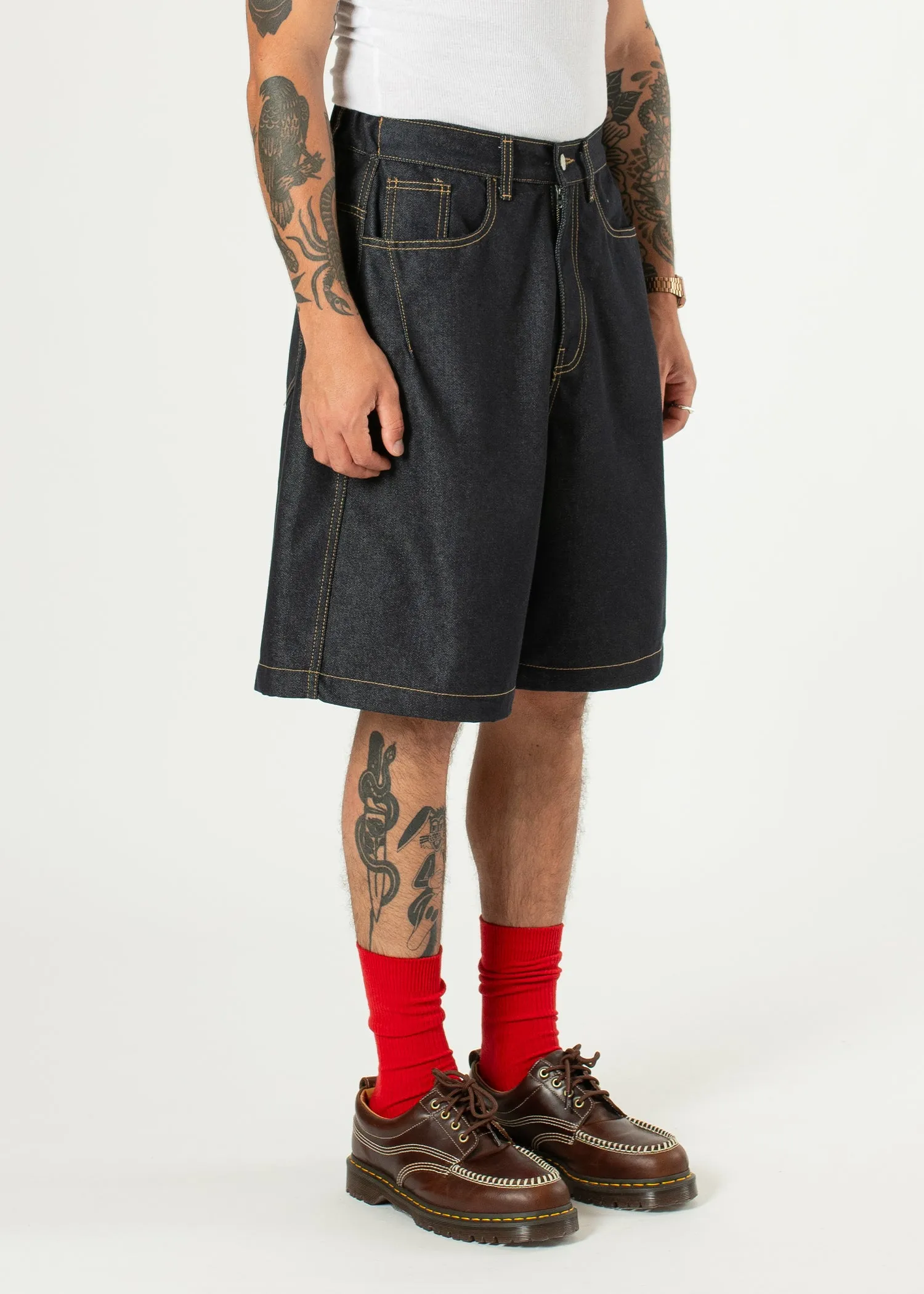 Half-dart Raw Denim Shorts sold by Estudio Niksen