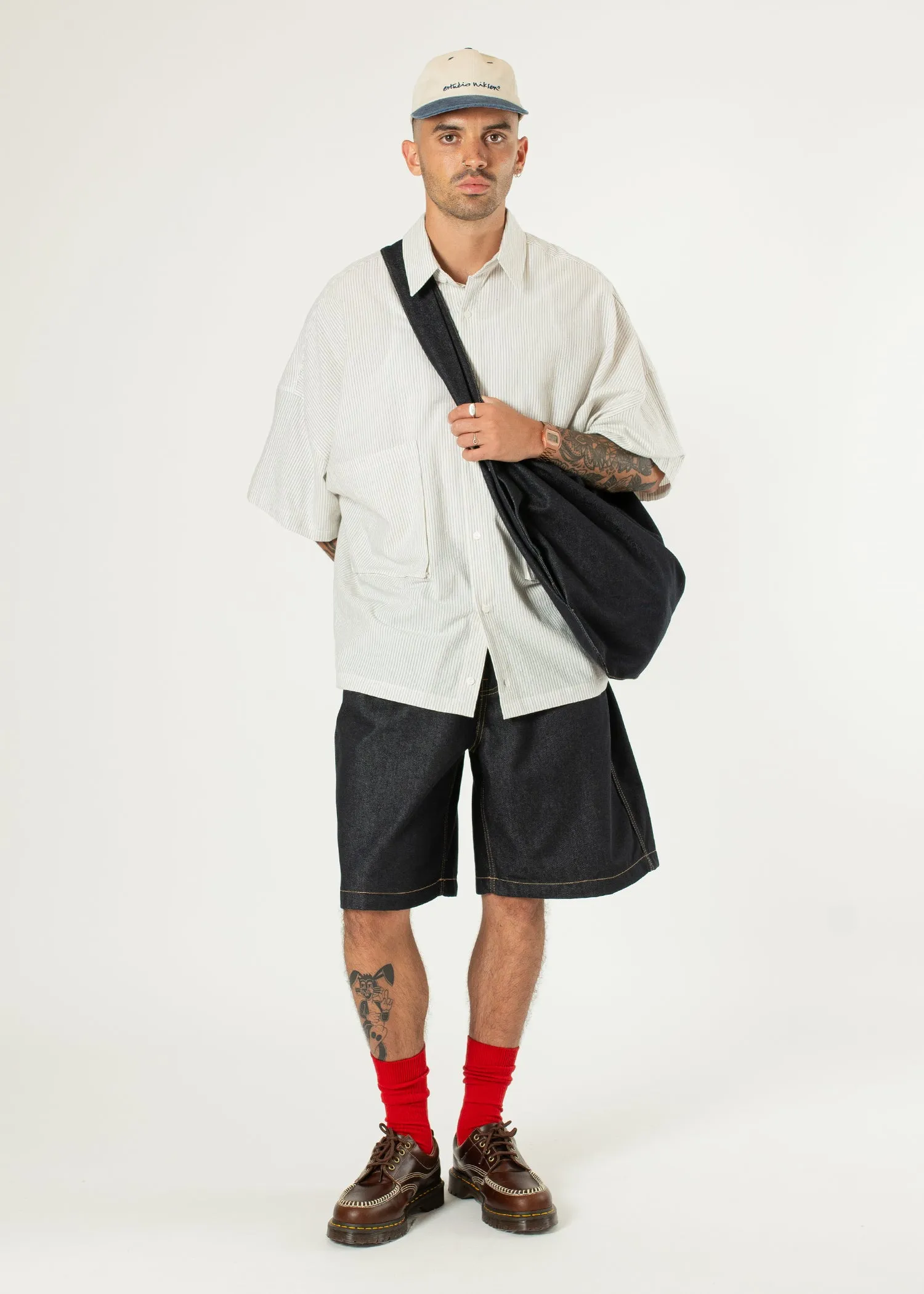 Half-dart Raw Denim Shorts sold by Estudio Niksen product image thumbnail 4