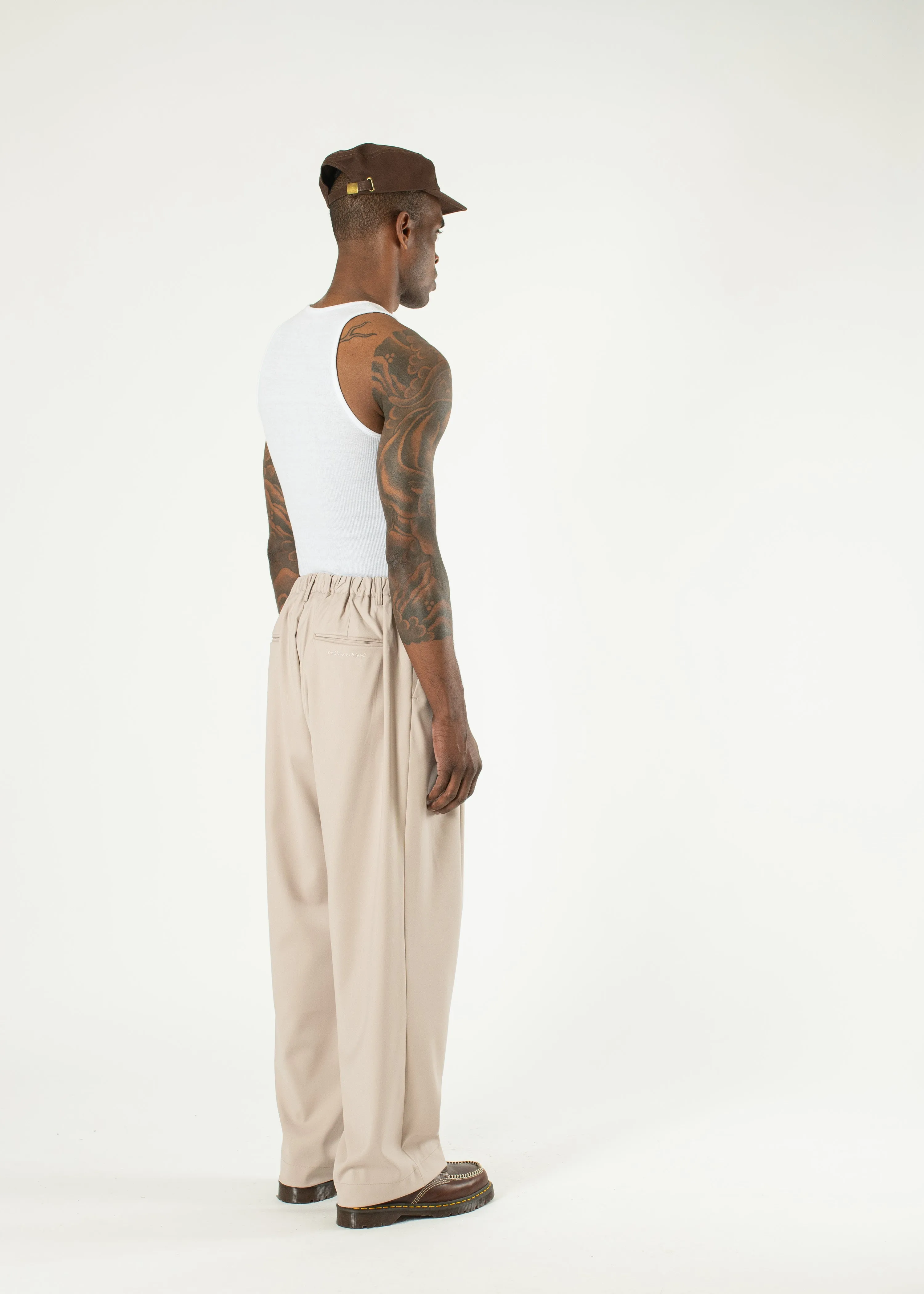 Pintuck Wide Trousers sold by Estudio Niksen product image thumbnail 3