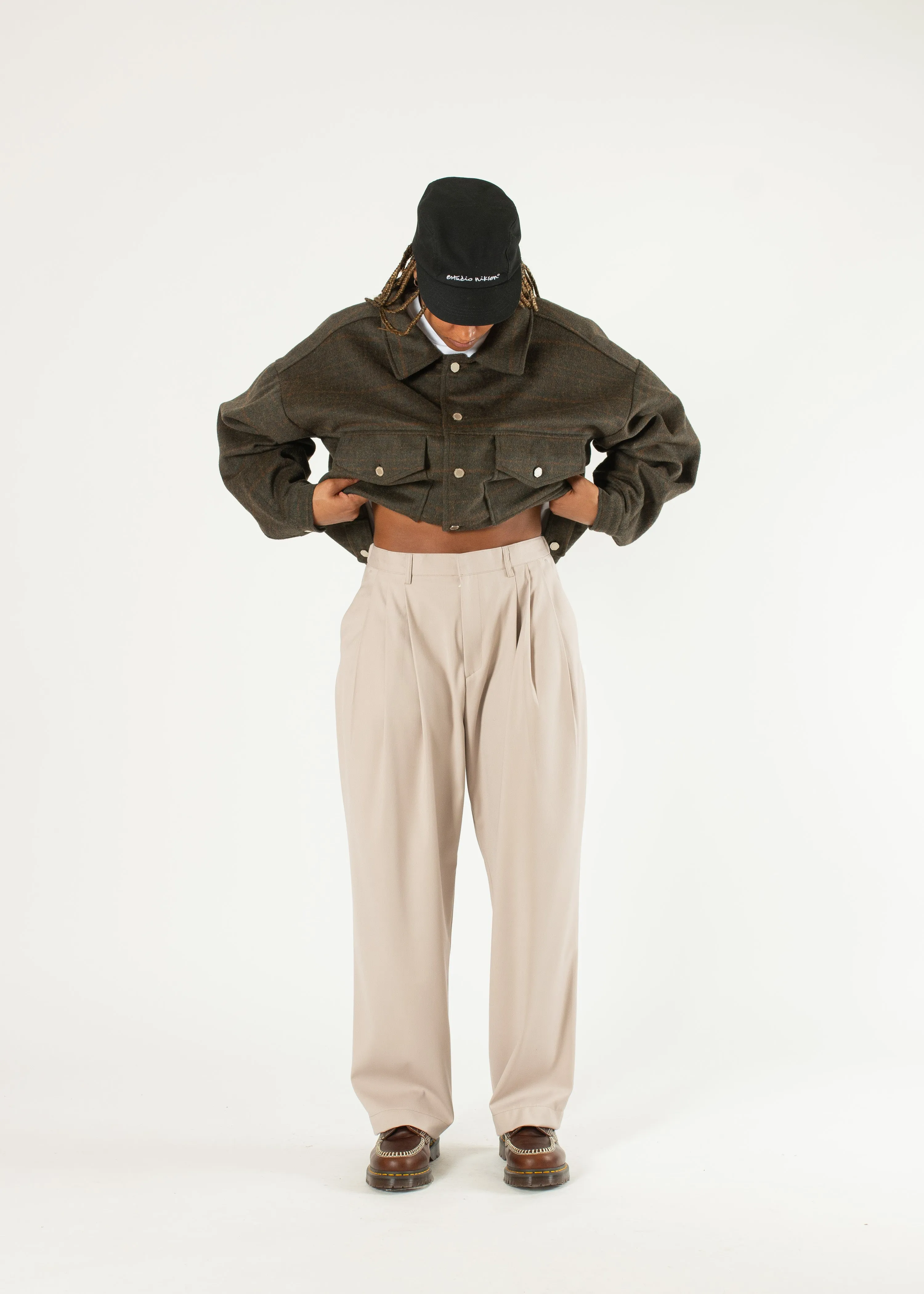 Pintuck Wide Trousers sold by Estudio Niksen product image thumbnail 5