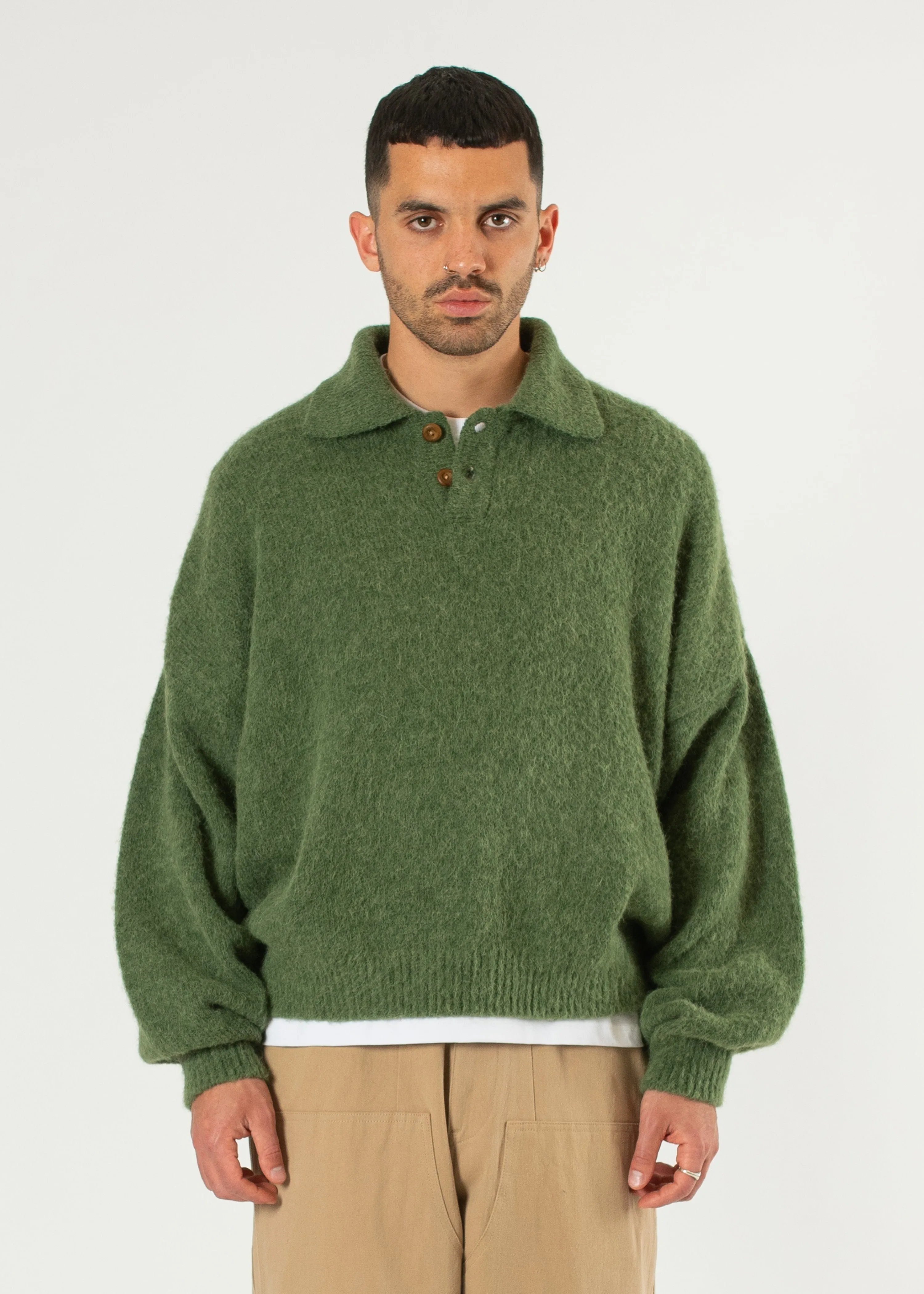Alpaca Polo Sweater sold by Estudio Niksen