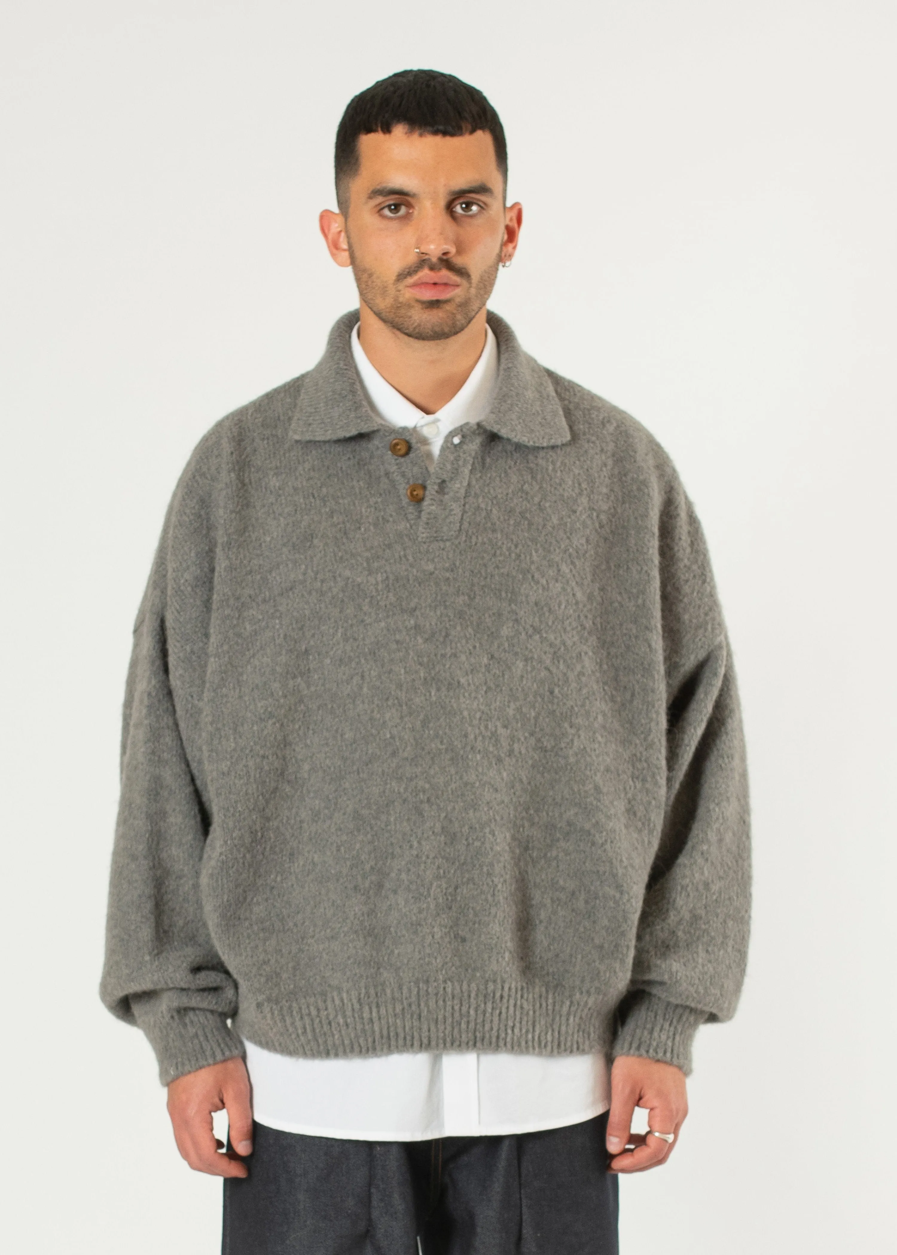 Alpaca Polo Sweater sold by Estudio Niksen