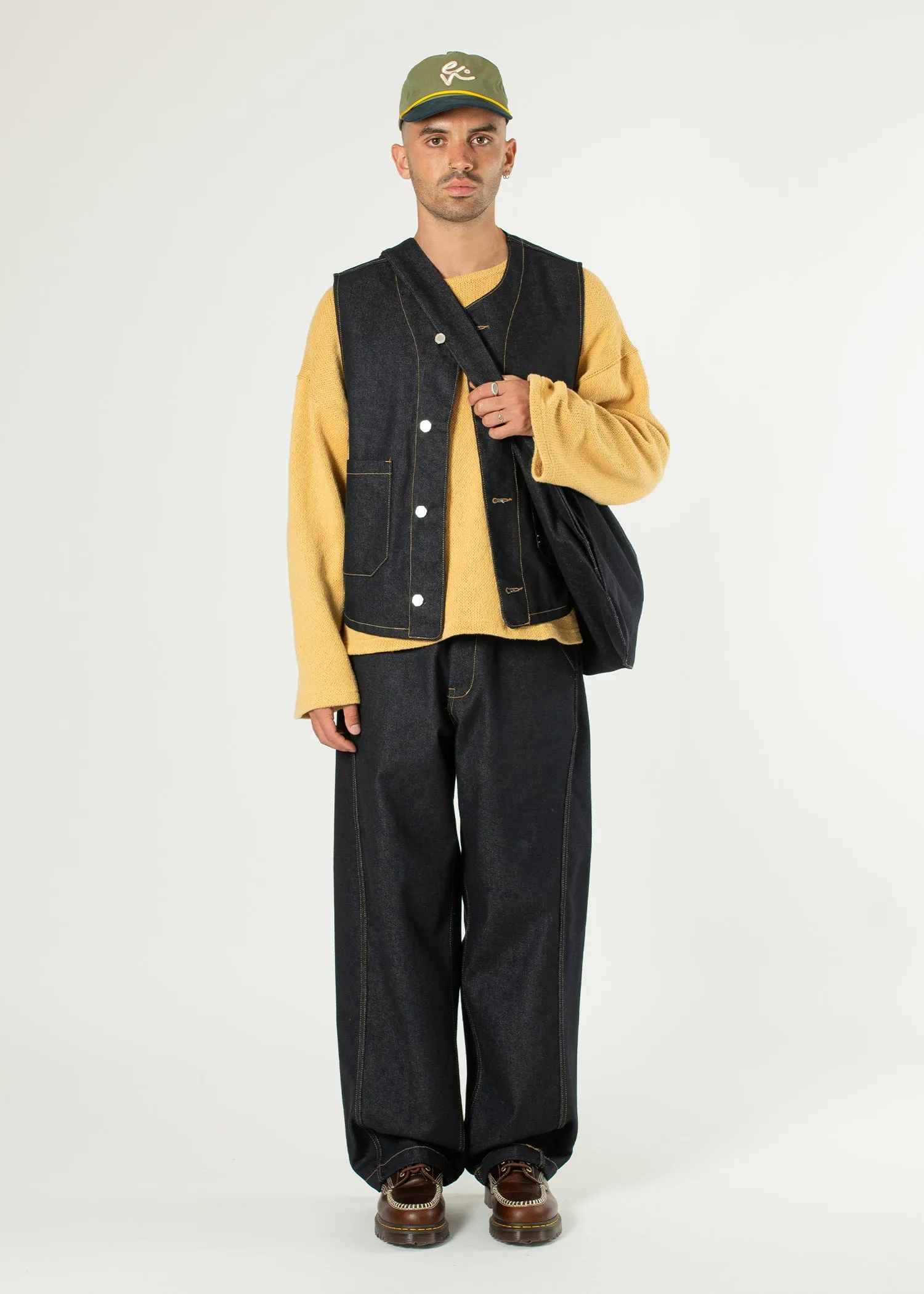 Raw Denim Wide Vest sold by Estudio Niksen product image thumbnail 4