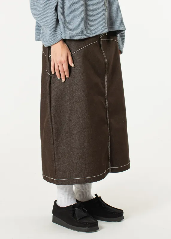 Raw Denim In-stitch Skirt made by Estudio Niksen