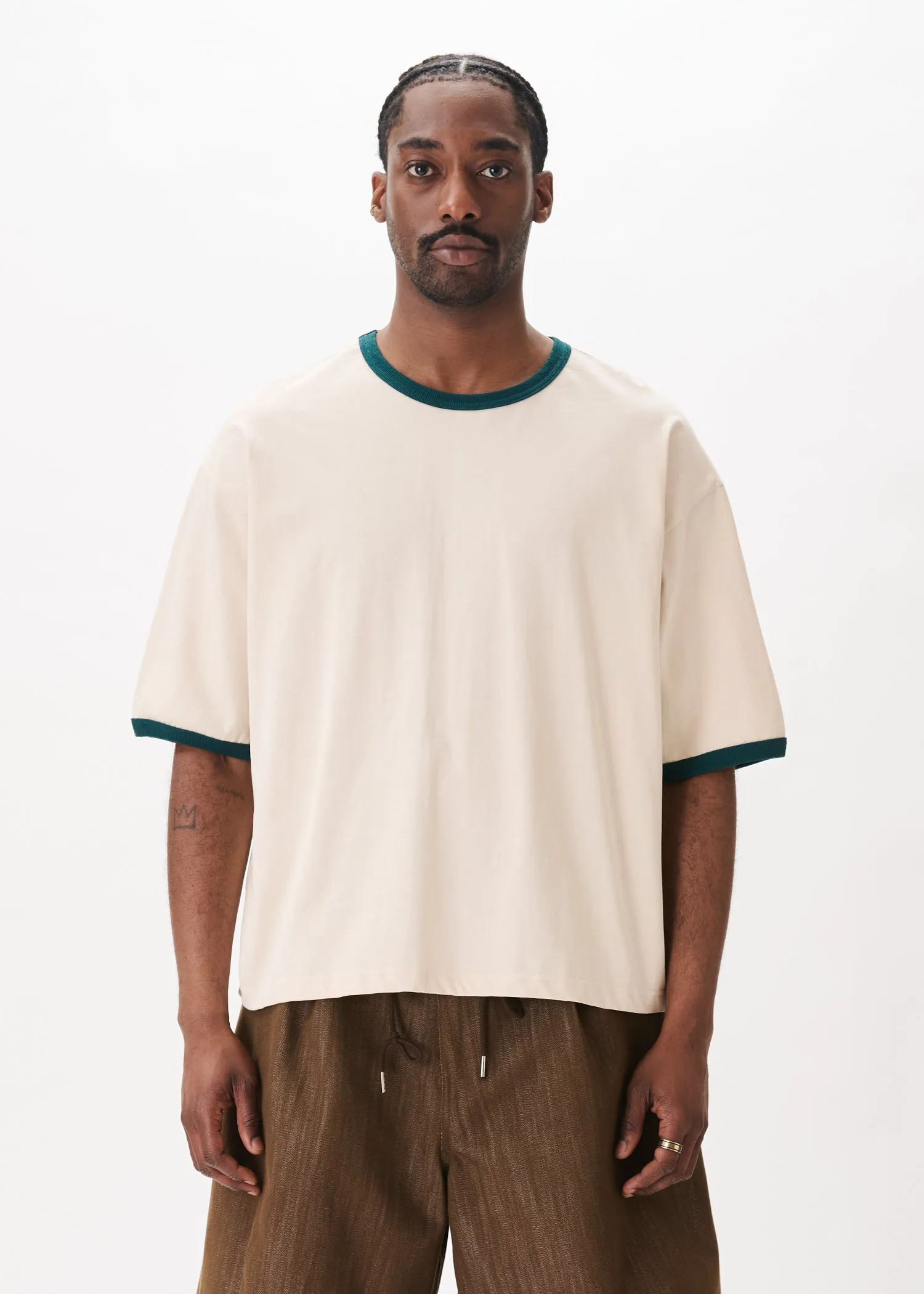 Contrast-rib Cropped Tee sold by Estudio Niksen