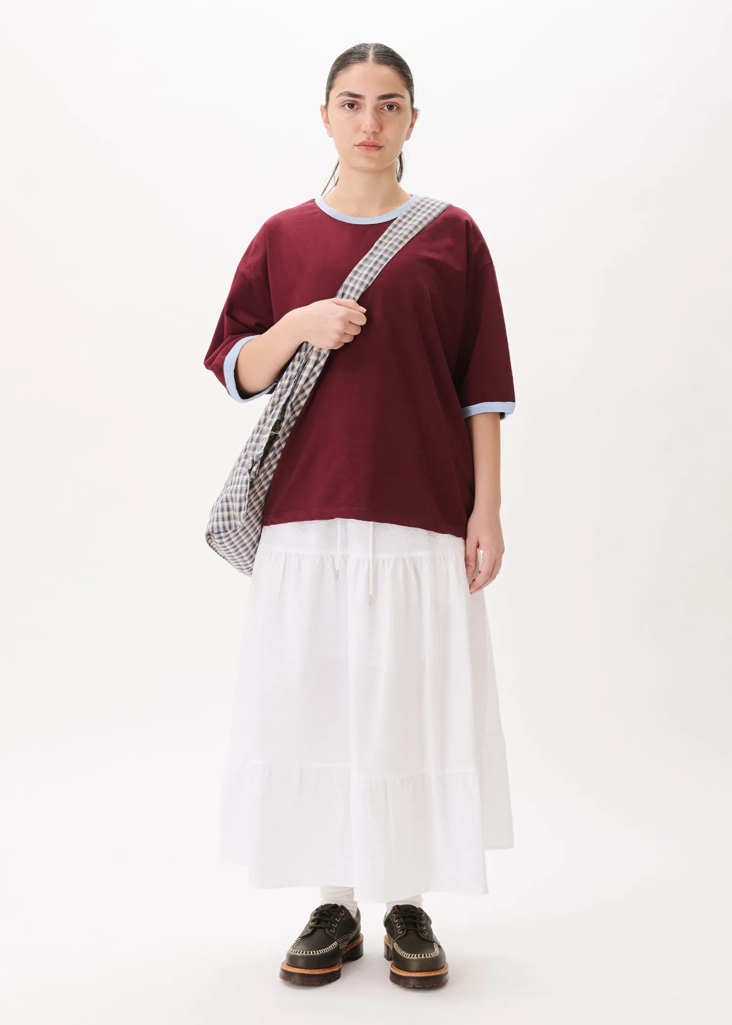 Contrast-rib Cropped Tee sold by Estudio Niksen product image thumbnail 2