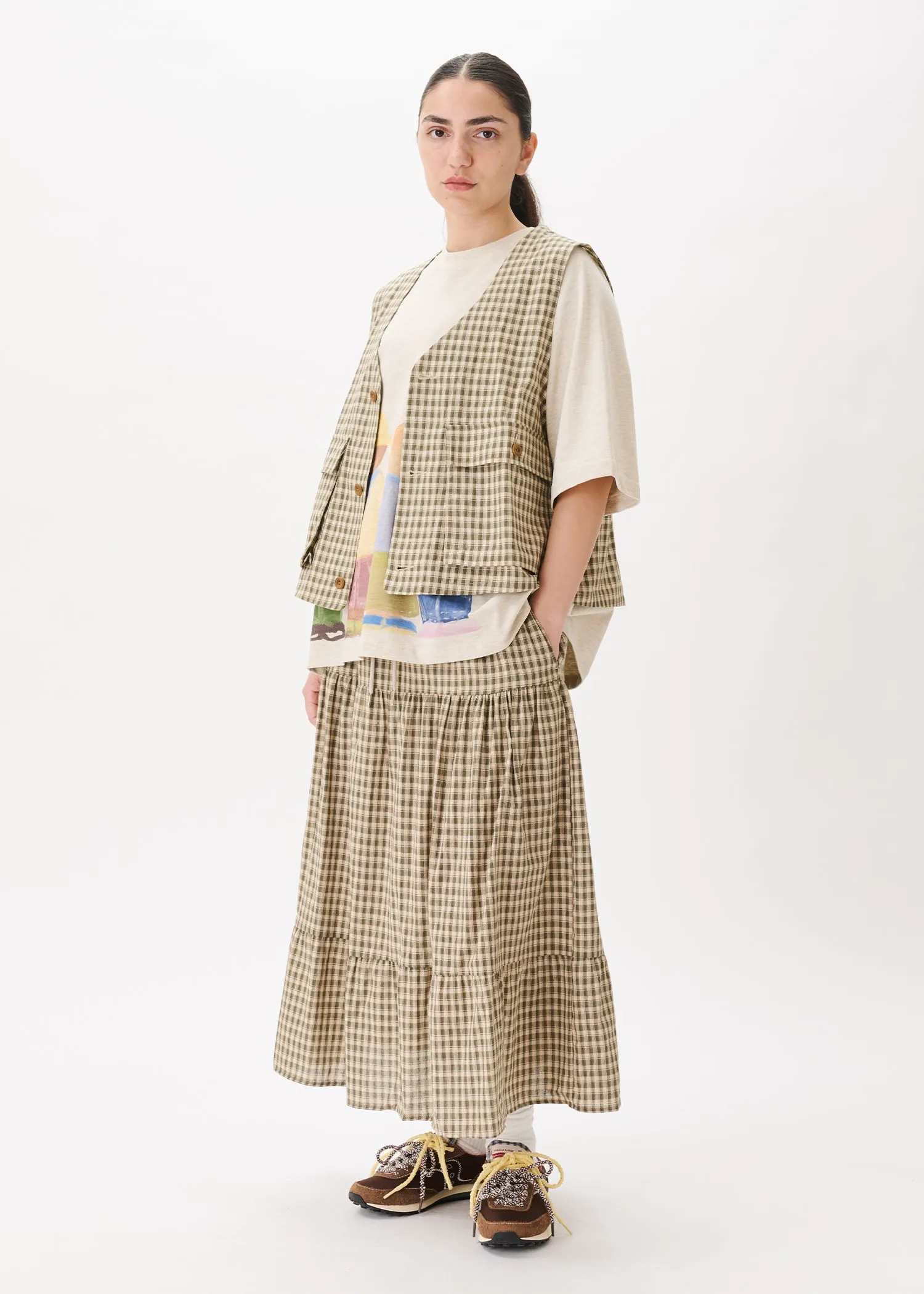 Tiered Checkered Skirt sold by Estudio Niksen product image thumbnail 3
