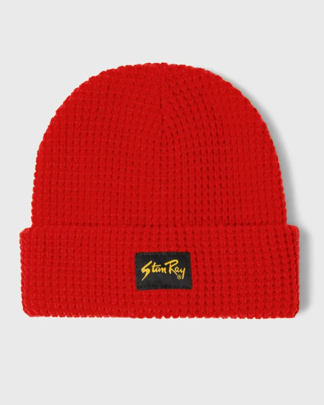 Waffle Beanie (Red) made by Stan Ray