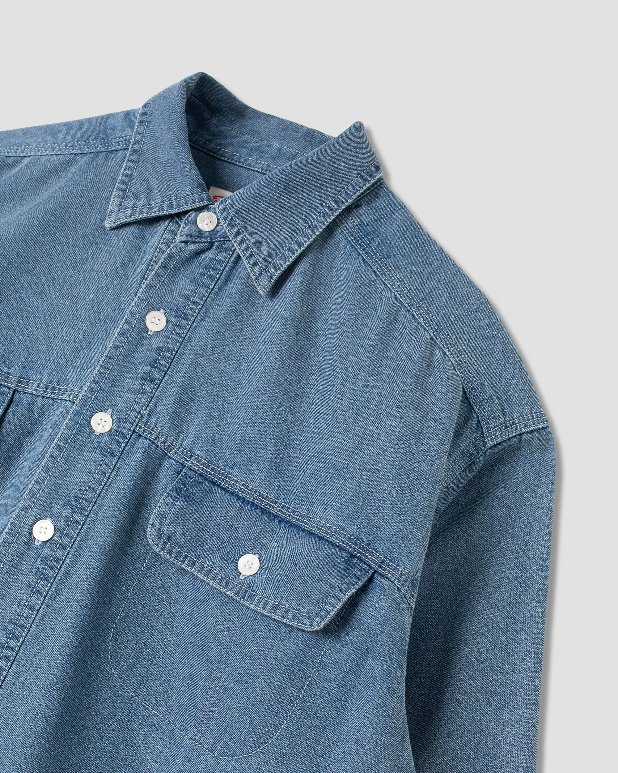 Chambray Shirt (Mid Wash 6oz Denim) sold by Stan Ray product image thumbnail 5