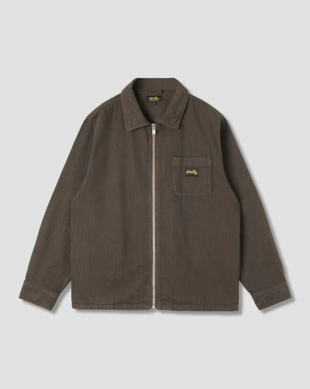 Zip Shirt (Overdyed Charcoal Hickory) sold by Stan Ray