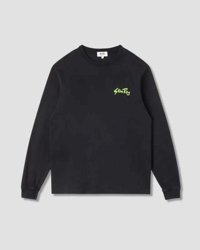 Stan OG Long Sleeve Tee (Washed Black / Lime) sold by Stan Ray