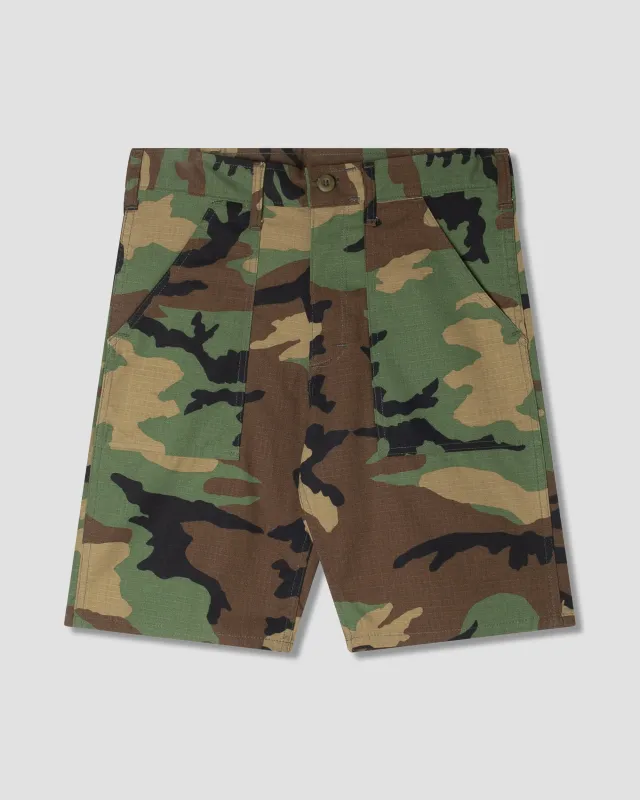 Fatigue Short (Woodland Camo) sold by Stan Ray