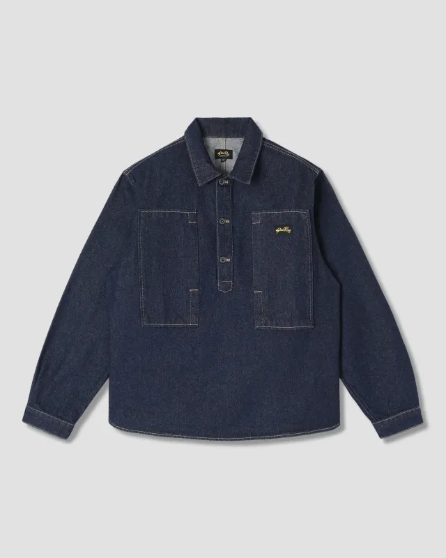 Painters Pop Over Shirt (Single Rinse Denim) sold by Stan Ray