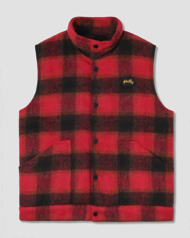 Down Plaid Vest (Red) sold by Stan Ray