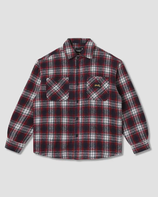 Quilted Plaid Overshirt (Red) sold by Stan Ray