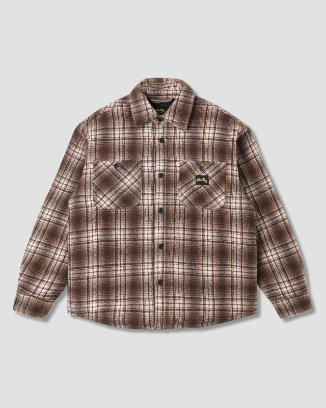 Quilted Plaid Overshirt (Brown) sold by Stan Ray