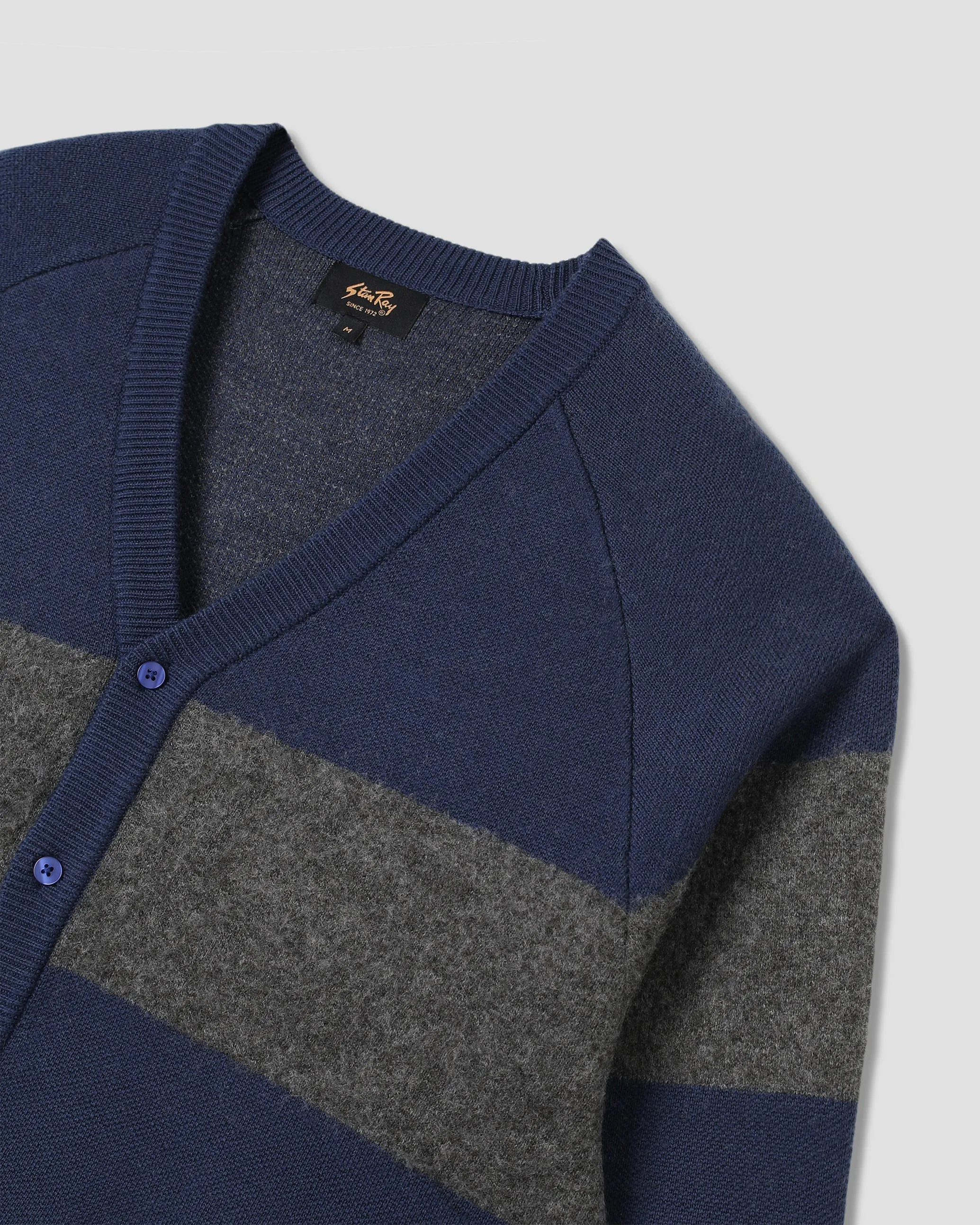 Knitted Cardigan (Navy/Charcoal Border Stripe) sold by Stan Ray product image thumbnail 5