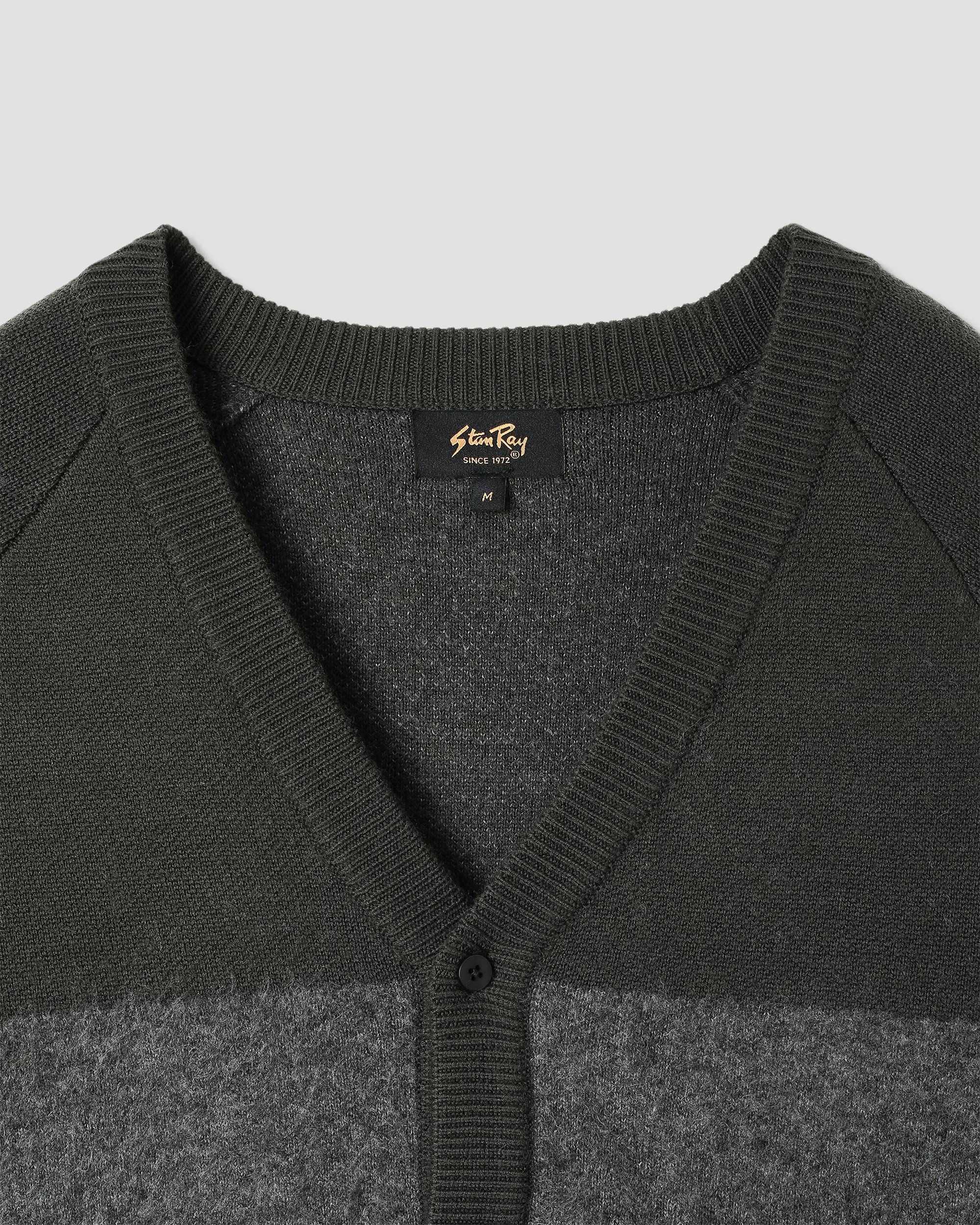 Knitted Cardigan (Botanical Green/Charcoal Stripe) sold by Stan Ray product image thumbnail 3