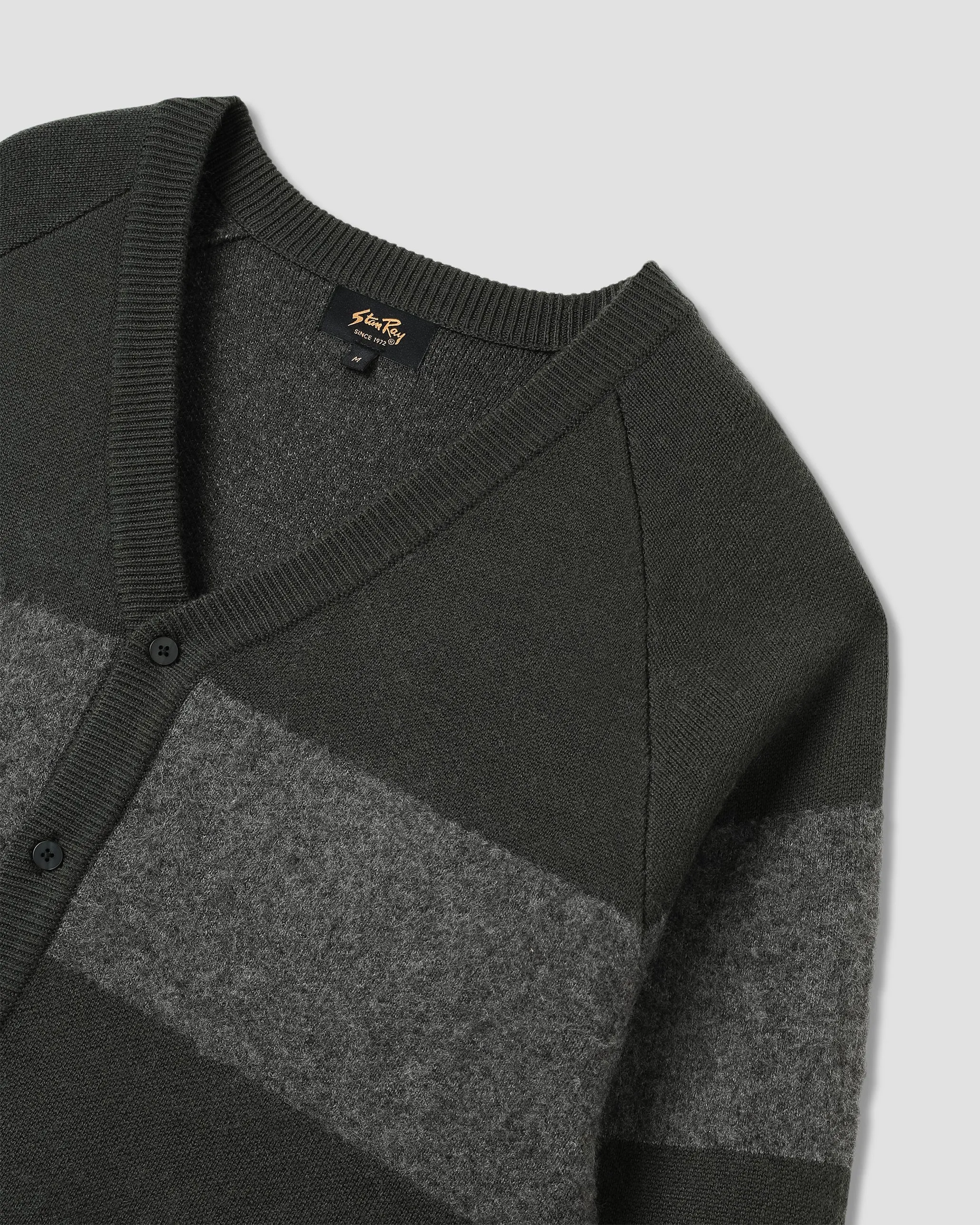 Knitted Cardigan (Botanical Green/Charcoal Stripe) sold by Stan Ray product image thumbnail 5