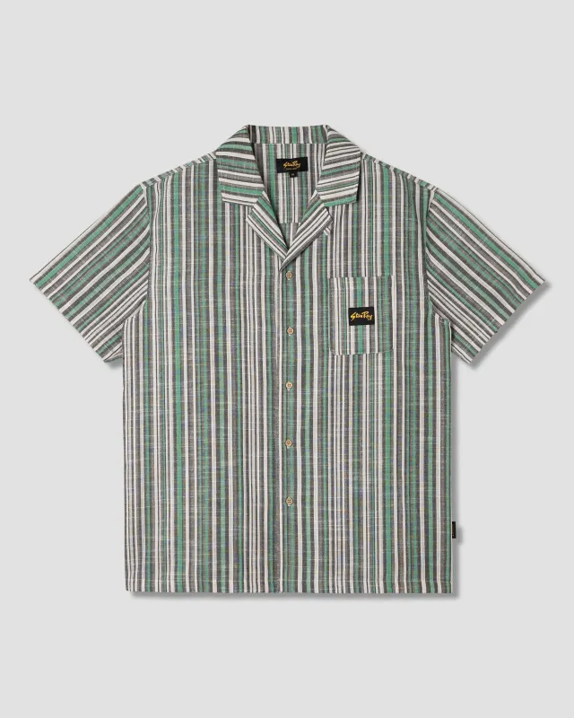 Tour Shirt (Black/Green Stripe) made by Stan Ray