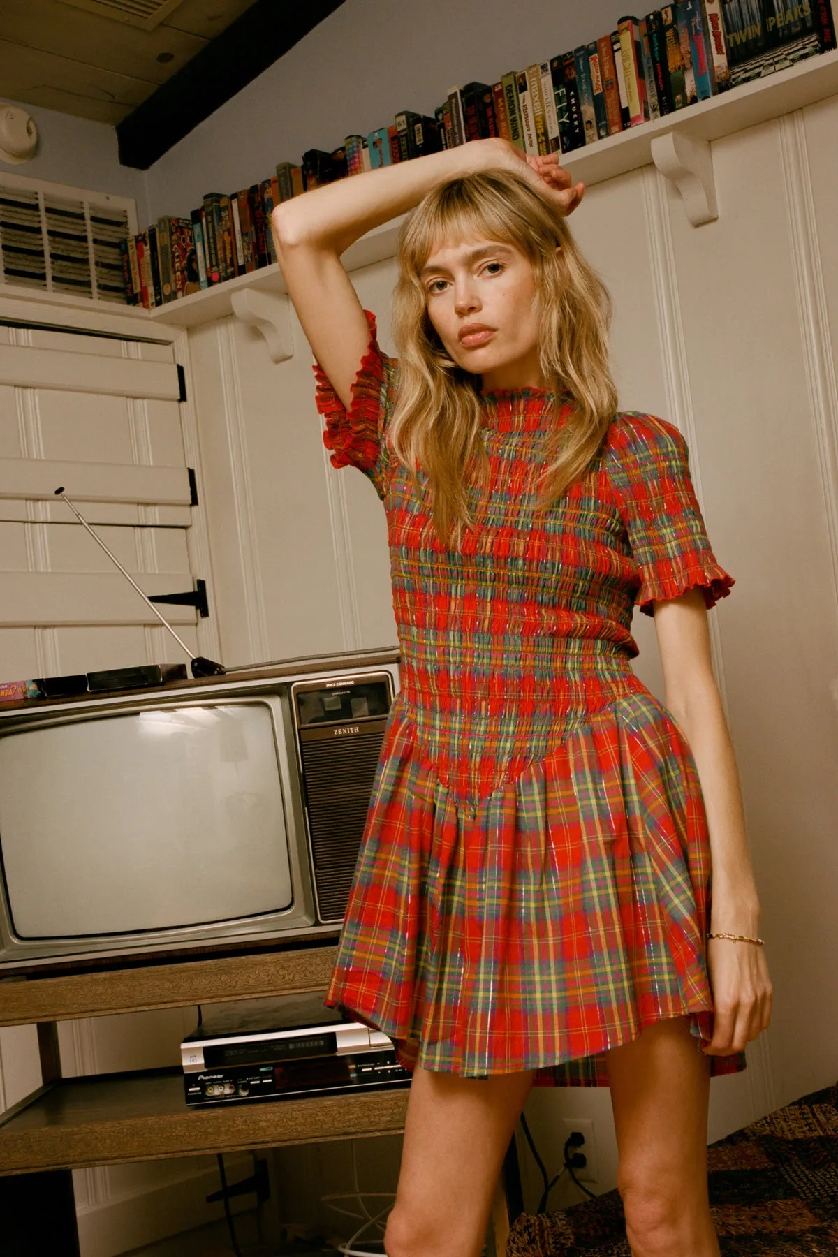 Skittles Plaid Ruched Dress sold by Apres Studio product image thumbnail 5