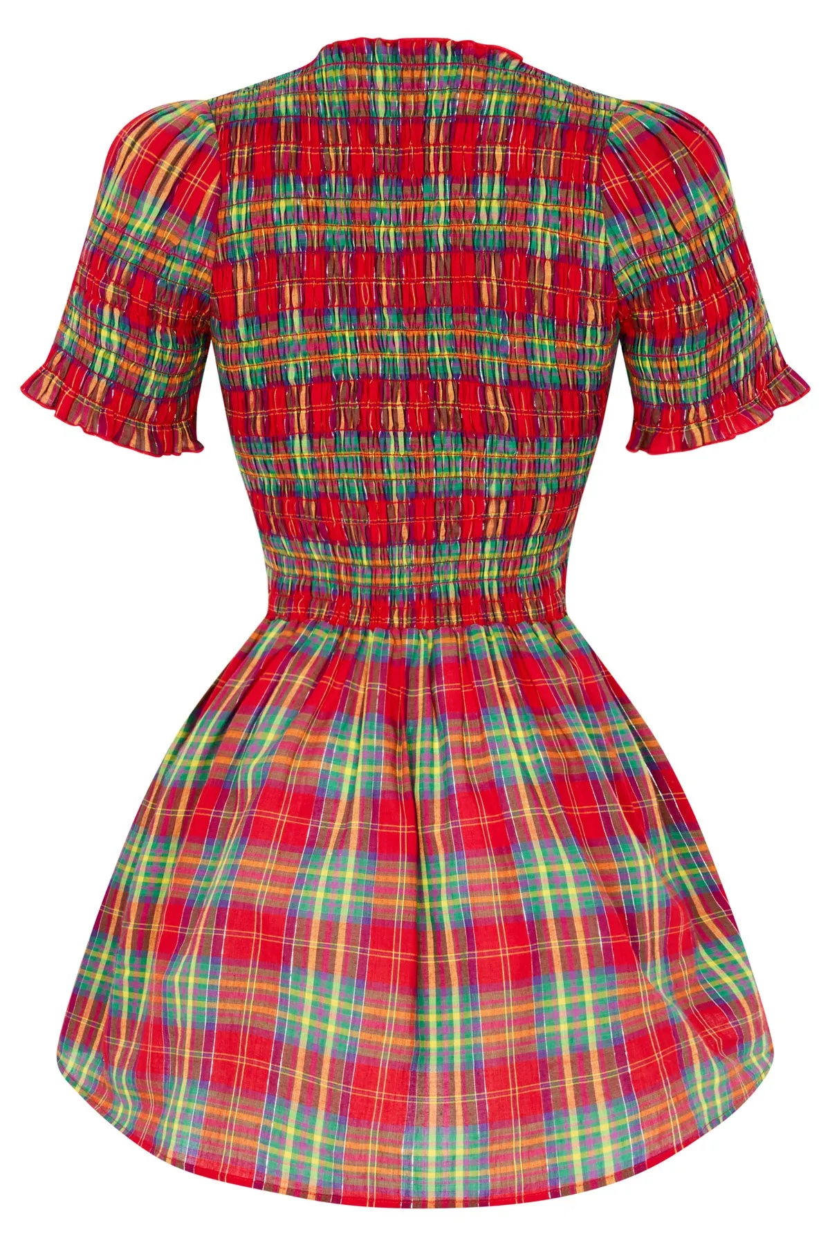 Skittles Plaid Ruched Dress sold by Apres Studio product image thumbnail 4