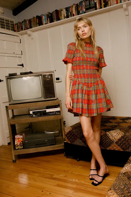 Skittles Plaid Ruched Dress sold by Apres Studio
