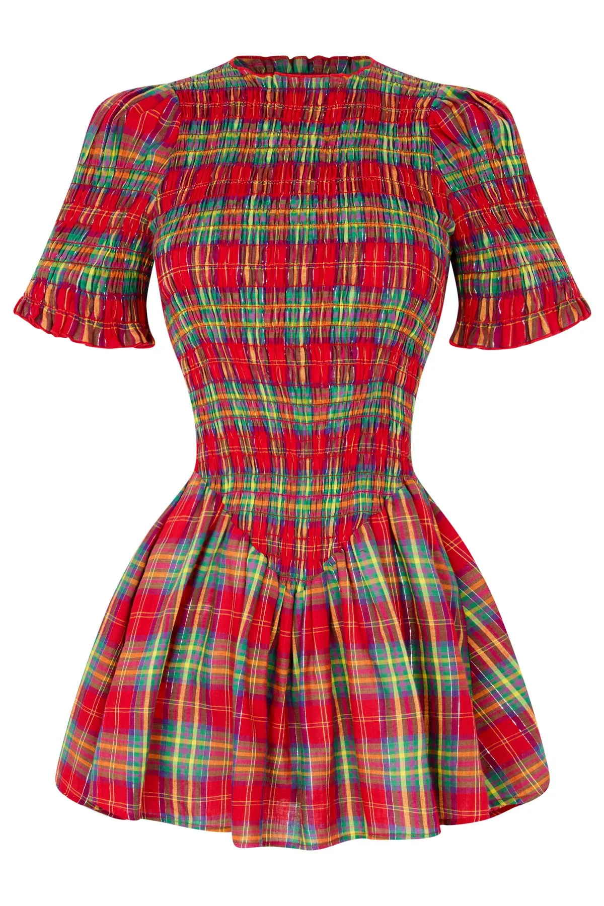Skittles Plaid Ruched Dress sold by Apres Studio product image thumbnail 3