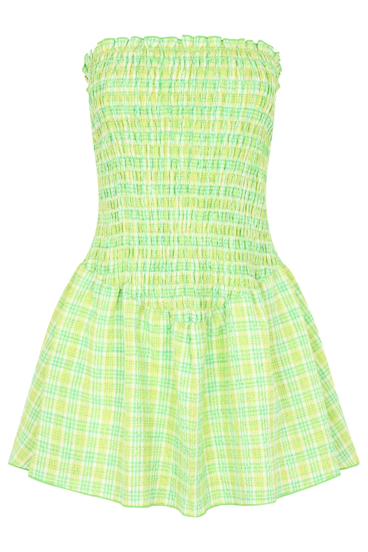 Citrus Plaid Ruched Strapless Dress sold by Apres Studio product image thumbnail 3