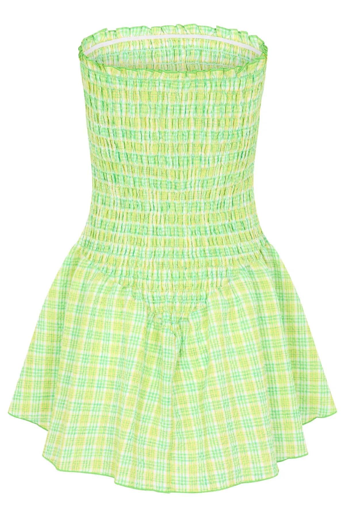 Citrus Plaid Ruched Strapless Dress sold by Apres Studio product image thumbnail 4