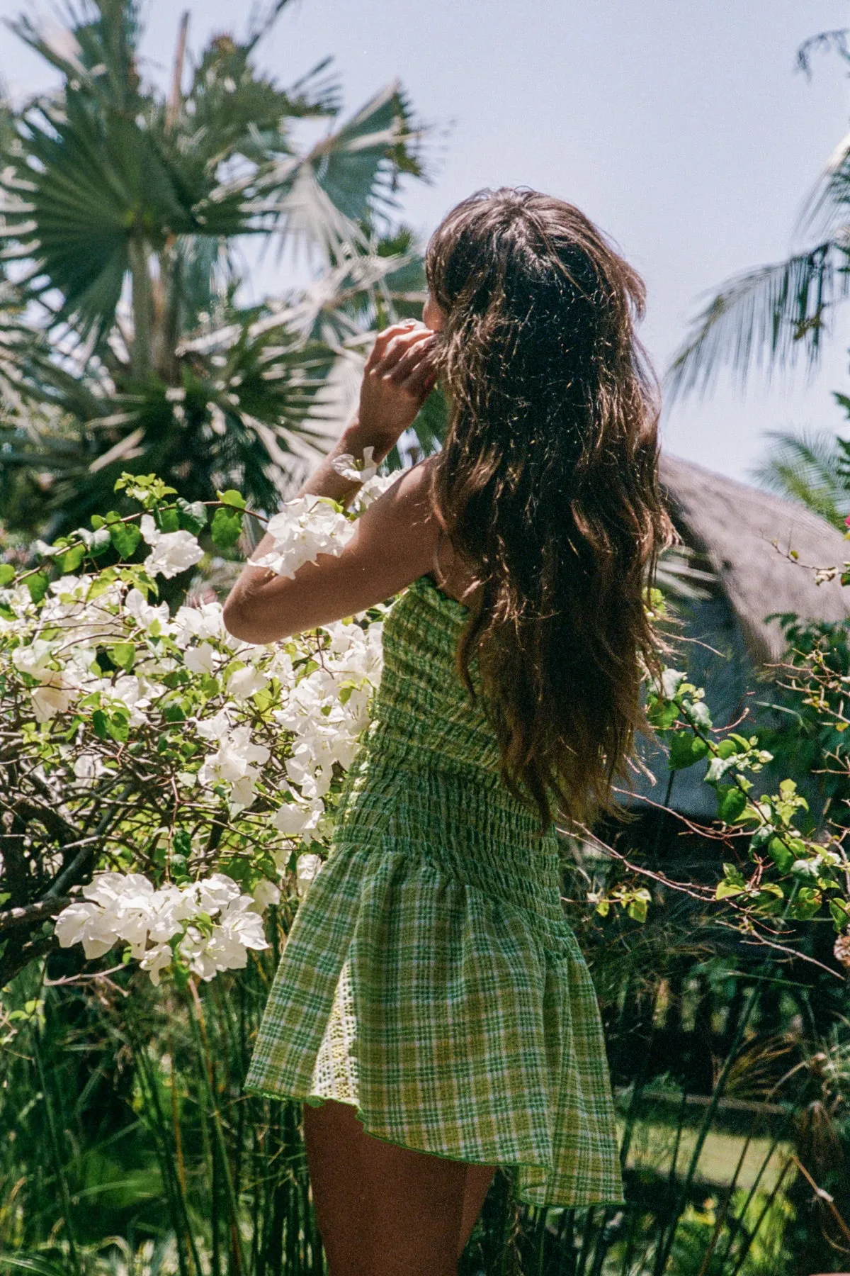 Citrus Plaid Ruched Strapless Dress sold by Apres Studio product image thumbnail 2