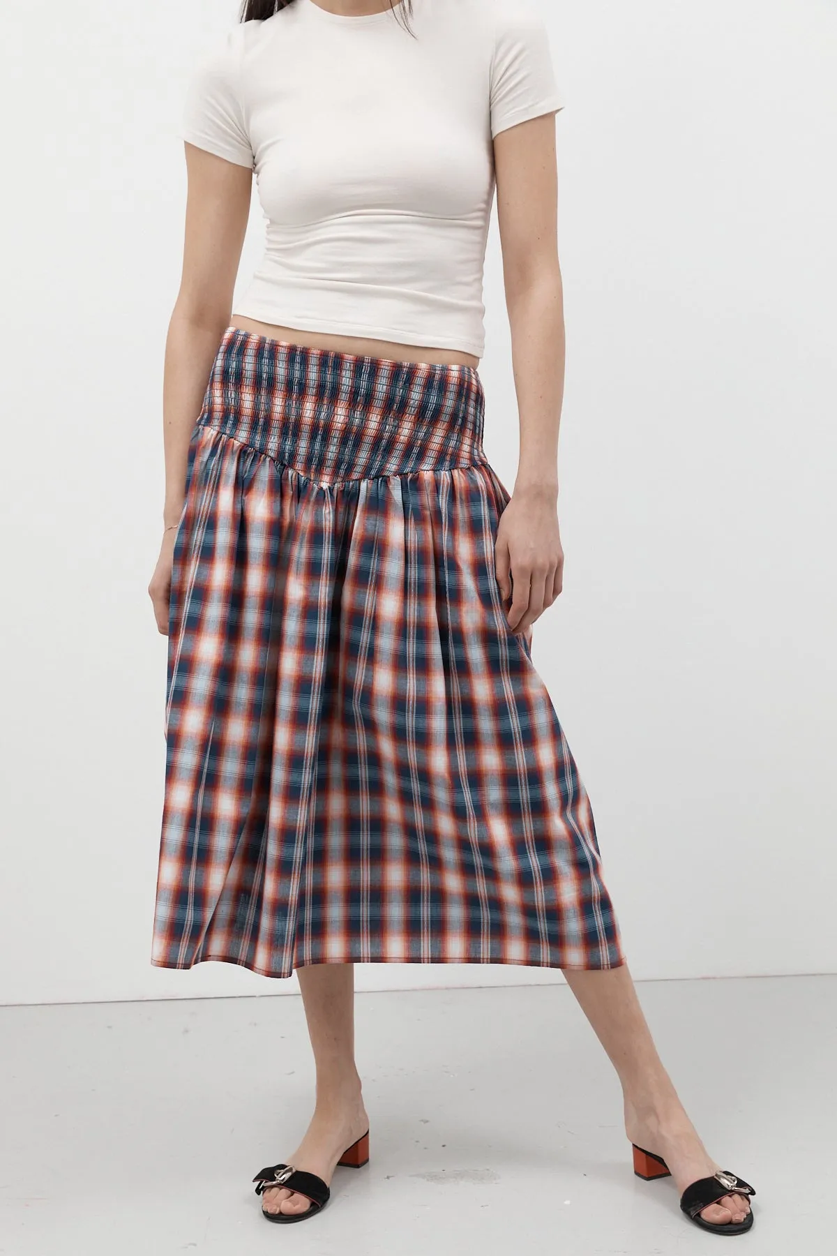 Negroni Ruched Midi Skirt sold by Apres Studio