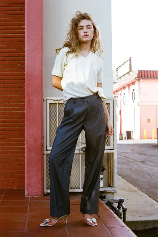 Pinstripe Tailored Wool Pant sold by Apres Studio