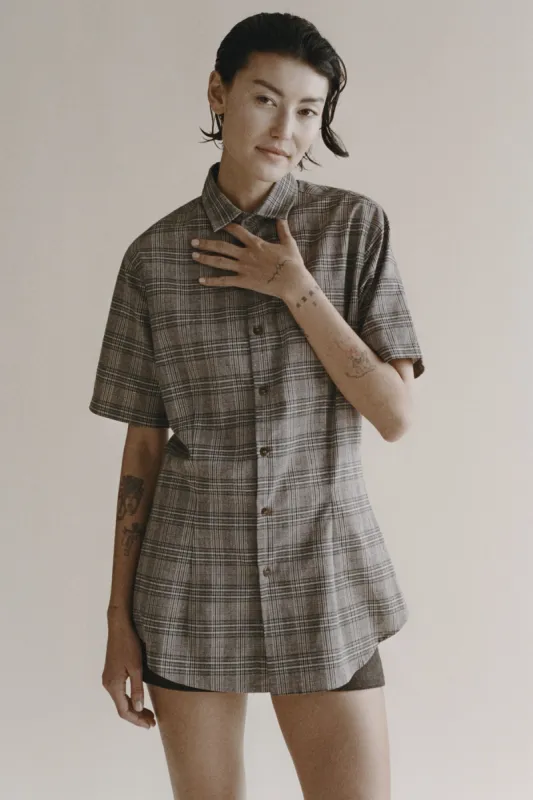 Grey Plaid Tailored Shirt sold by Apres Studio