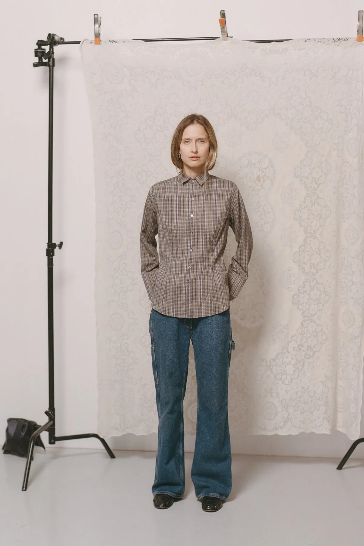 Charcoal Stripe Tailored Shirt sold by Apres Studio product image thumbnail 5