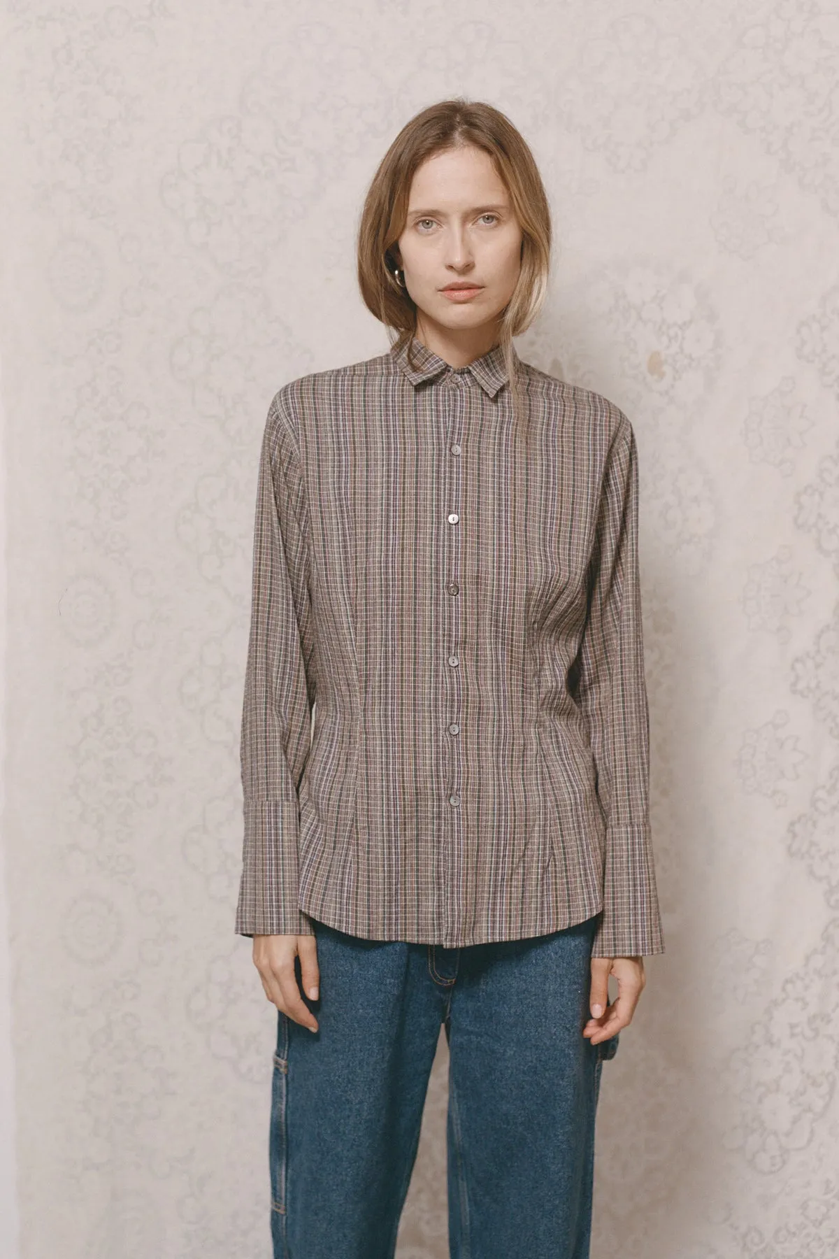 Charcoal Stripe Tailored Shirt sold by Apres Studio