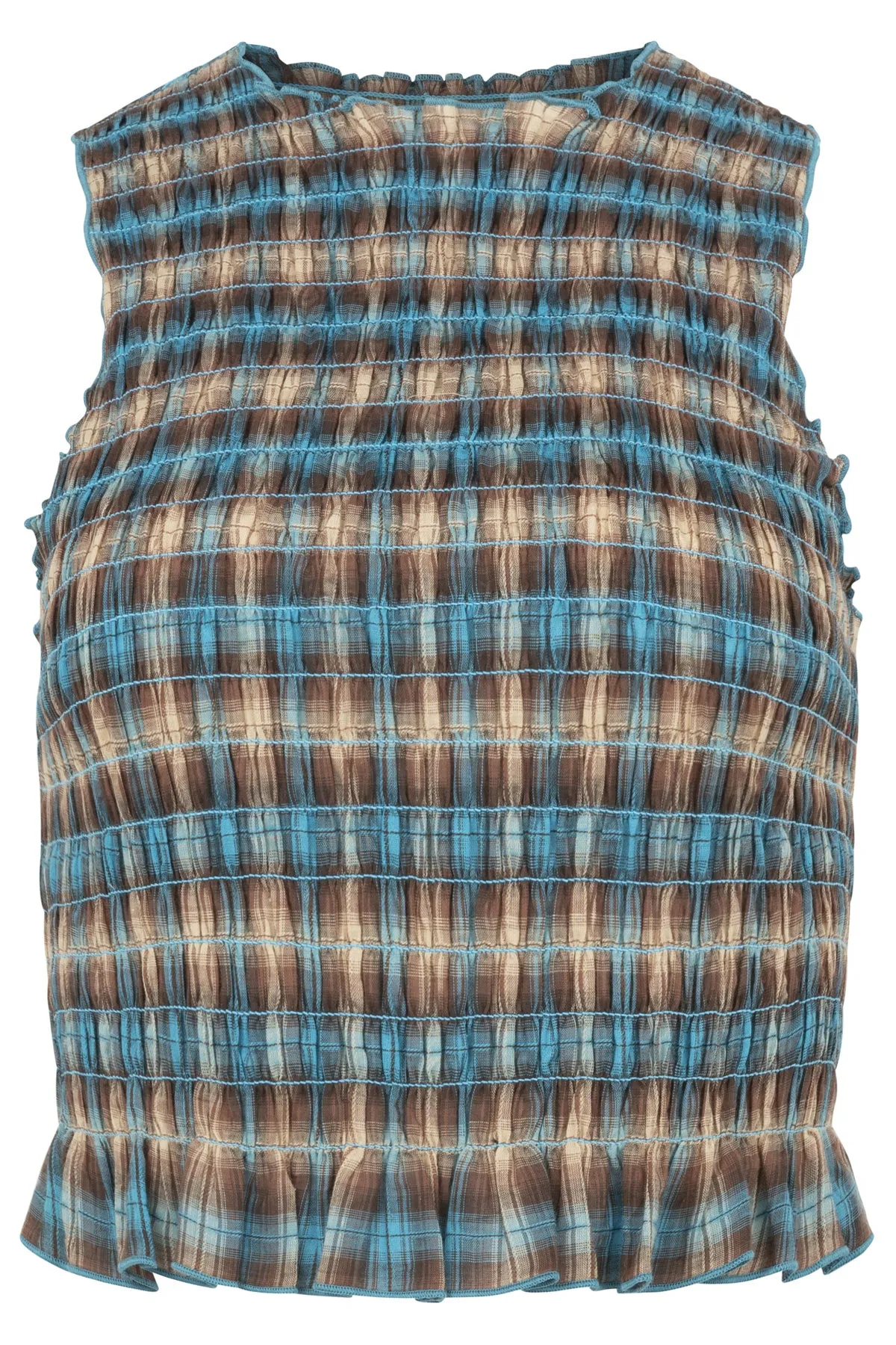 Butterfly Plaid Ruched Tank sold by Apres Studio product image thumbnail 3