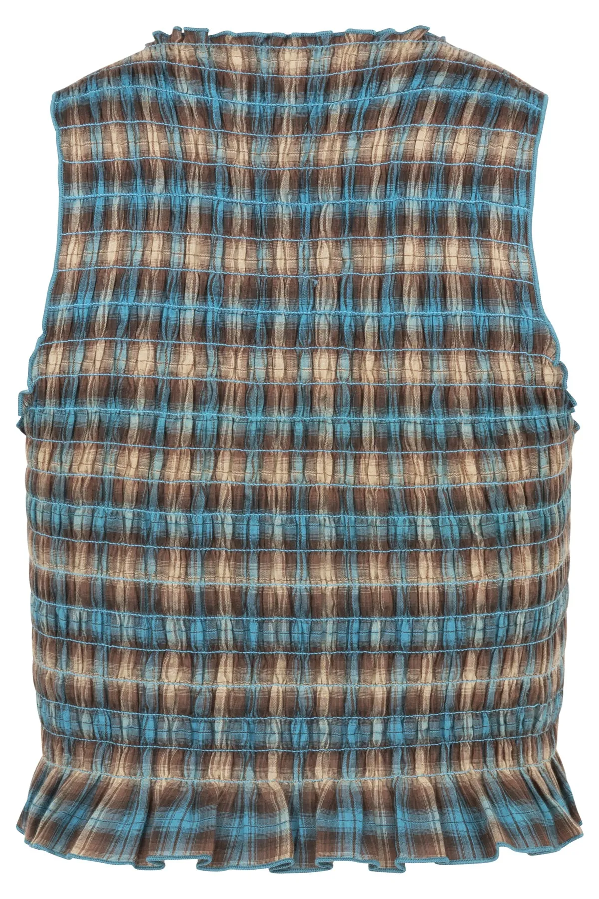 Butterfly Plaid Ruched Tank sold by Apres Studio product image thumbnail 4