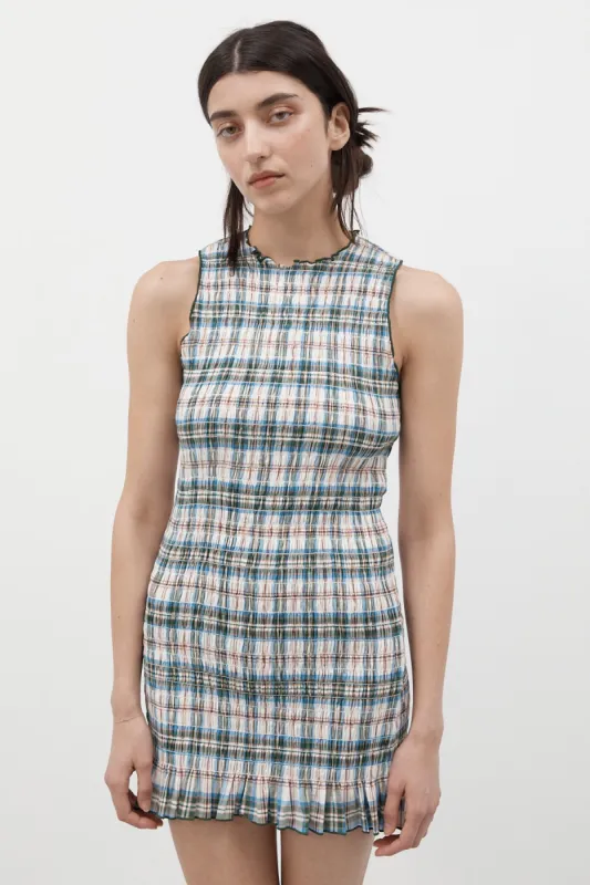 Olive Ruched Cotton Dress sold by Apres Studio