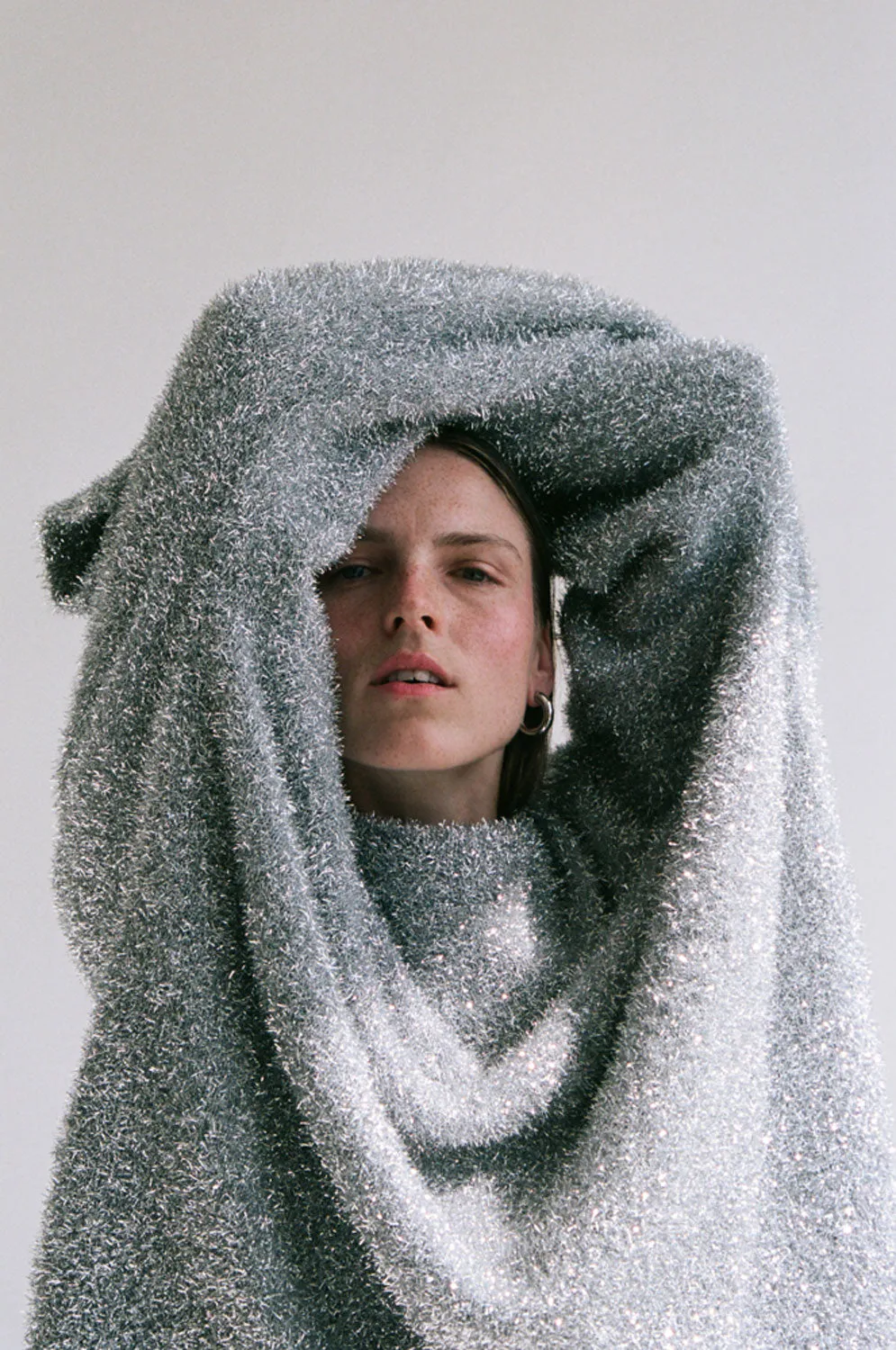 Silver Oversized Lurex Knit sold by Apres Studio product image thumbnail 2