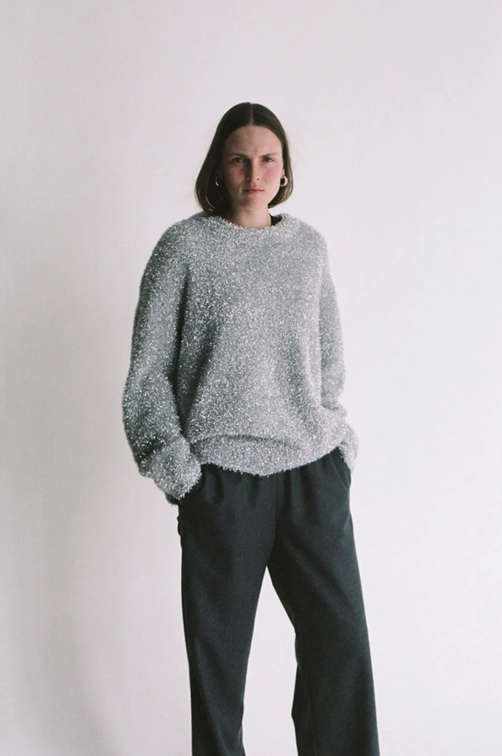 Silver Oversized Lurex Knit sold by Apres Studio product image thumbnail 5