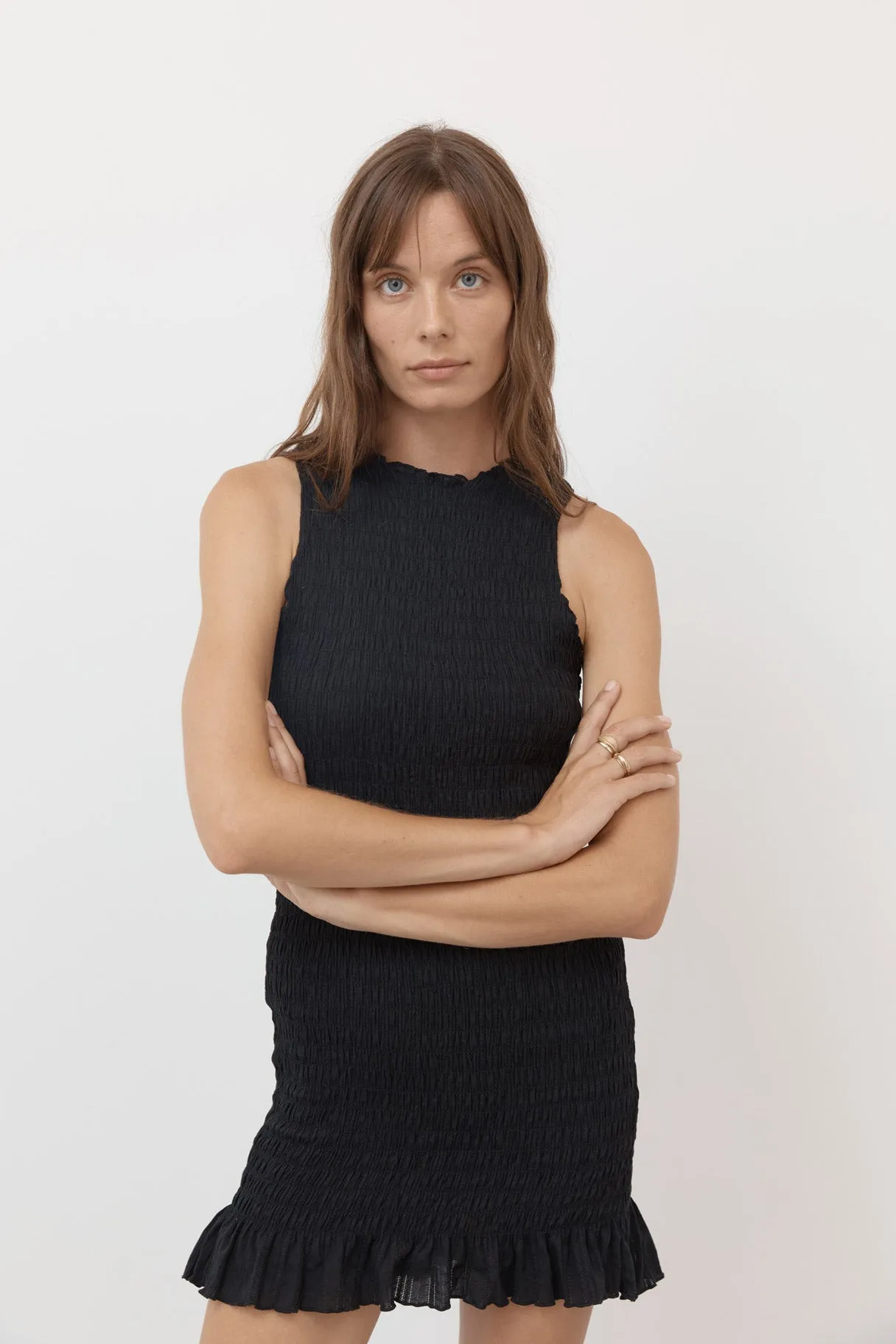 Blackberry Ruched Cotton Dress sold by Apres Studio product image thumbnail 2