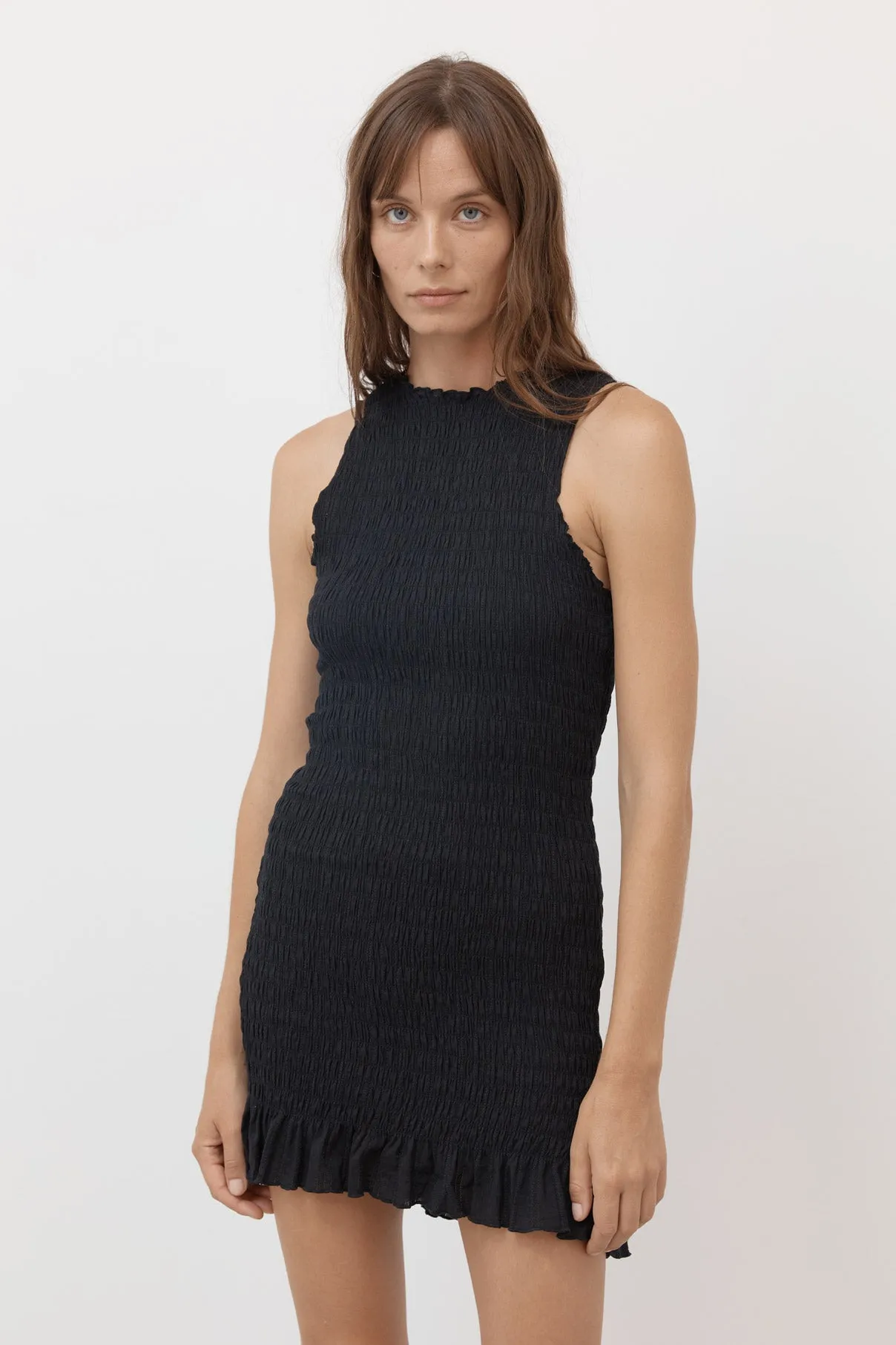 Blackberry Ruched Cotton Dress sold by Apres Studio product image thumbnail 5