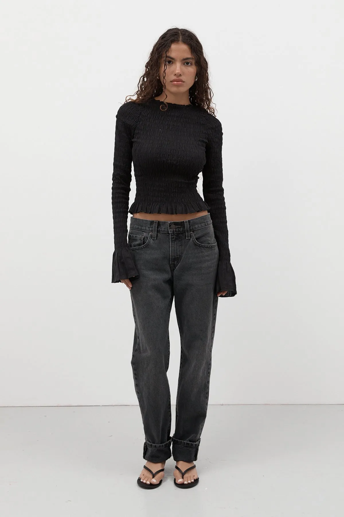 Black Valentine Ruched Longsleeve sold by Apres Studio product image thumbnail 2