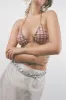 Peach Plaid Lulu Bikini Top sold by Apres Studio